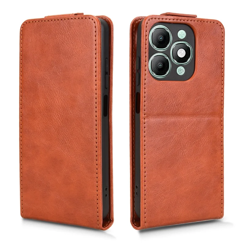 Pour itel A90 4G Support Étui Fermoir magnétique Vertical Flip Housse en cuir avec porte-cartes - Orange