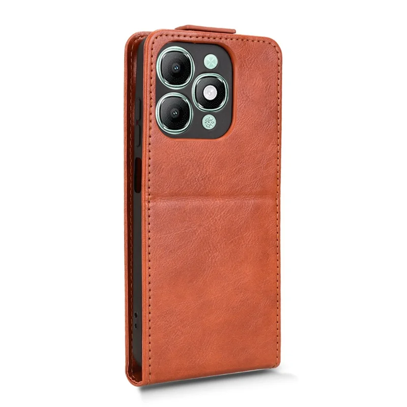 Pour itel A90 4G Support Étui Fermoir magnétique Vertical Flip Housse en cuir avec porte-cartes - Orange