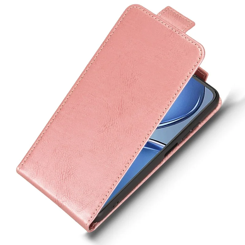 For itel A90 4G Stand Case Magnetic Clasp Vertical Flip Leather Phone Cover with Card Holder - Rose Gold