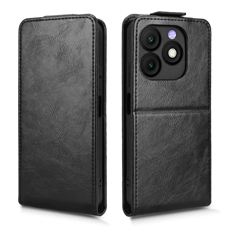 Pour itel Zeno 10 4G Étui avec Support Fermeture Magnétique Rabat Vertical en Cuir avec Porte-Cartes - Noir