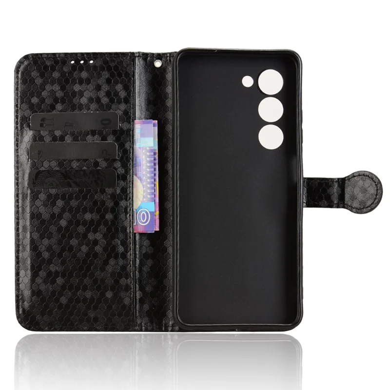 For Oppo A5 5G CPH2735  /  A5 4G CPH2727 Wallet Case Dot Pattern Imprint PU Leather Phone Cover with Wrist Strap - Black