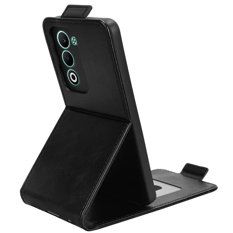 Pour Oppo A5 5G CPH2735 / A5 4G CPH2727 Étui de support Fermoir magnétique Flip vertical Housse de téléphone en cuir avec porte-cartes - Noir