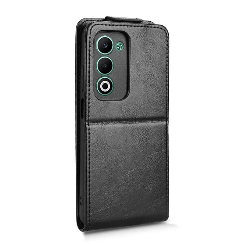 Pour Oppo A5 5G CPH2735 / A5 4G CPH2727 Étui de support Fermoir magnétique Flip vertical Housse de téléphone en cuir avec porte-cartes - Noir