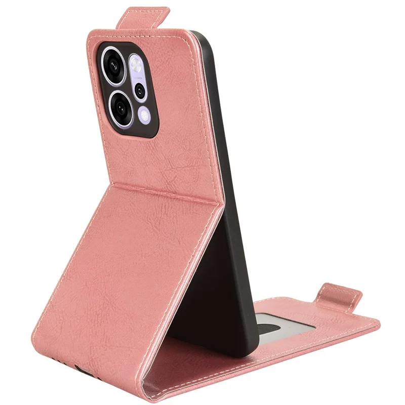 Cover per Oppo Reno14 Pro 5G (Globale) con Custodia Verticale Pieghevole in Pelle, Chiusura Magnetica e Porta Carte - Oro Rosa