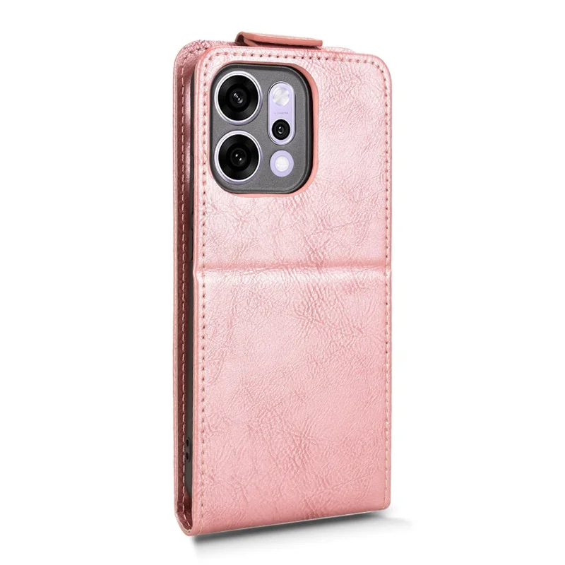 Cover per Oppo Reno14 Pro 5G (Globale) con Custodia Verticale Pieghevole in Pelle, Chiusura Magnetica e Porta Carte - Oro Rosa