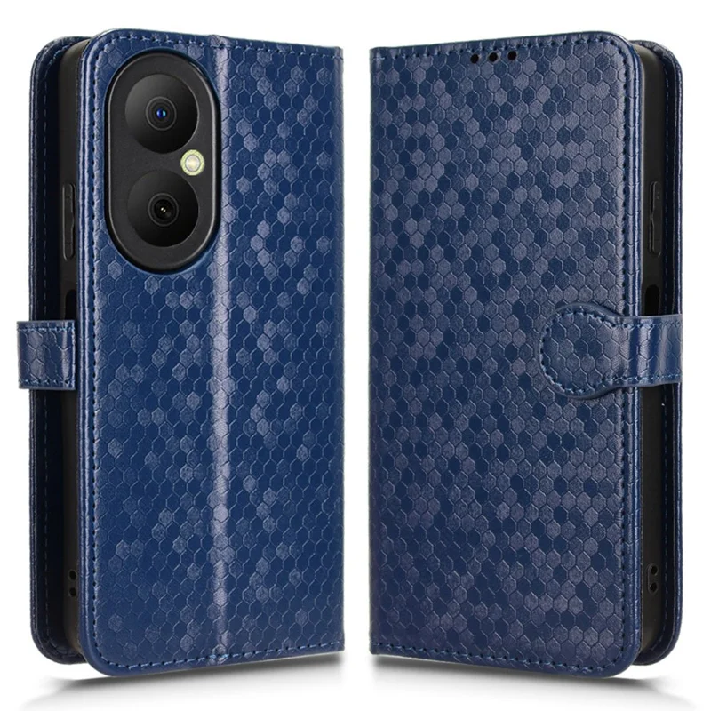 Чехол-кошелек для Huawei Nova Y73 4G / Enjoy 80 с узором в точку, из искусственной кожи, с ремешком на запястье - темно-синий