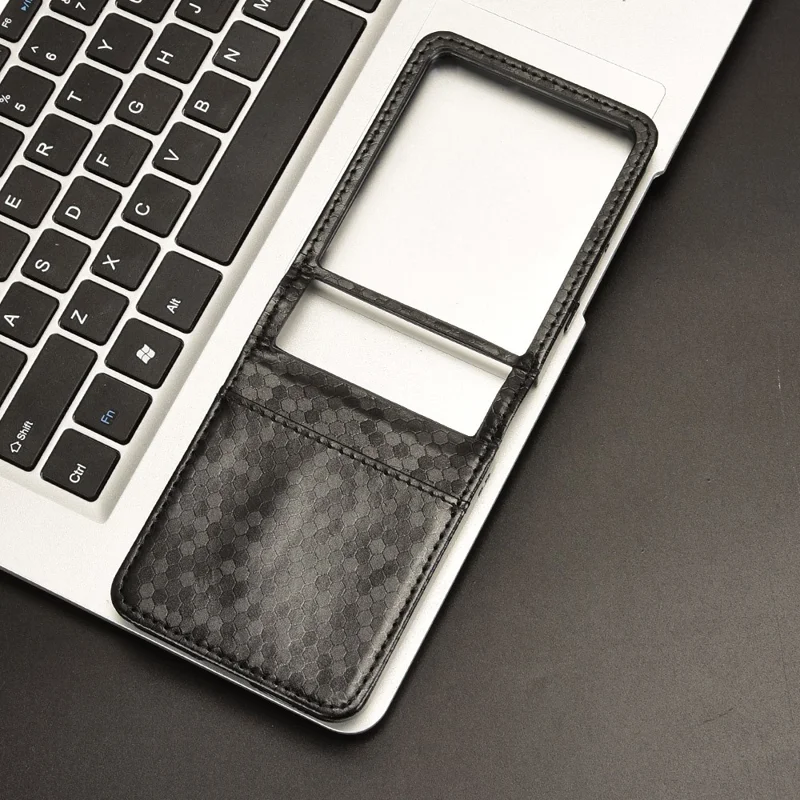 Funda para Motorola Razr 60 Ultra 5G con Ranura para Tarjeta, Patrón de Puntos, Carcasa de PC + Cuero PU - Negro