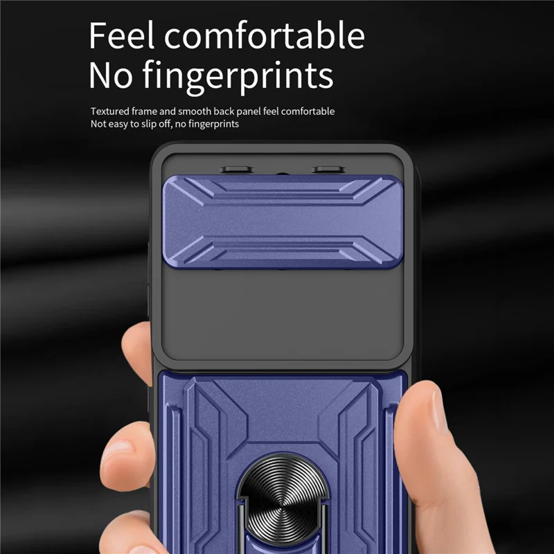 Compra a granel para funda de Google Pixel 9 Pro XL, carcasa de PC + TPU con soporte y protección de cámara deslizante - Negro