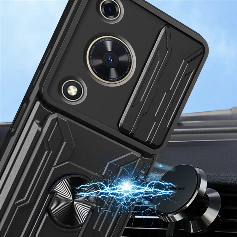Bulk Purchasing For Huawei nova Y72 4G Case PC + TPU Kickstand Phone Back Cover with Camera Slider - White
