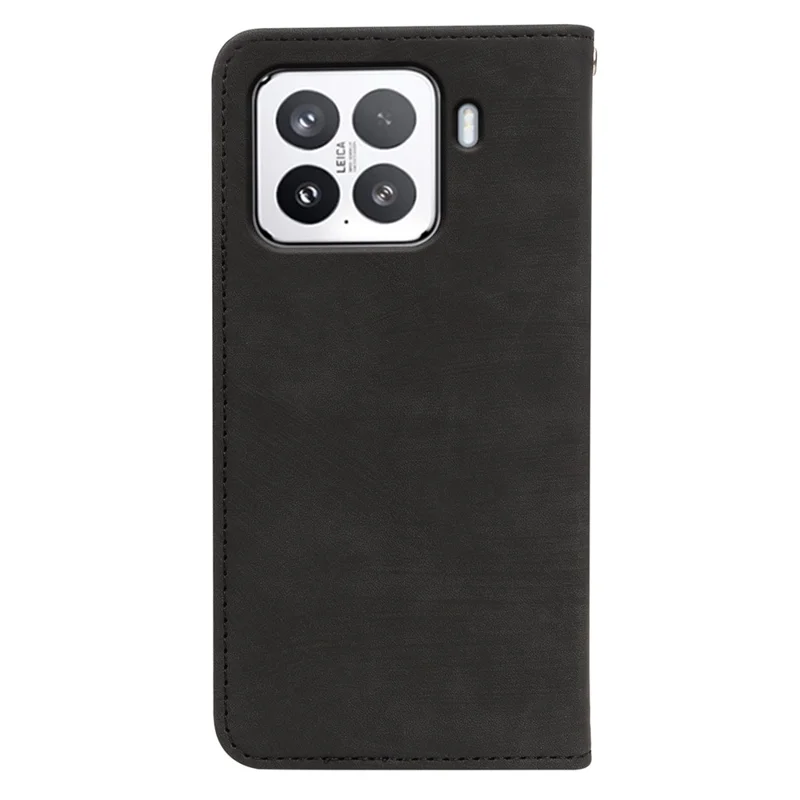 Capa para Xiaomi 15 com Carteira de Couro Magnética Resistente e Textura Listrada - Preto