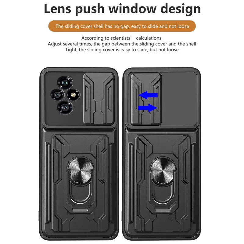 Bulk Purchasing For Honor 200 5G Case PC + TPU Kickstand Phone Back Cover with Camera Slider - Titanium Grey