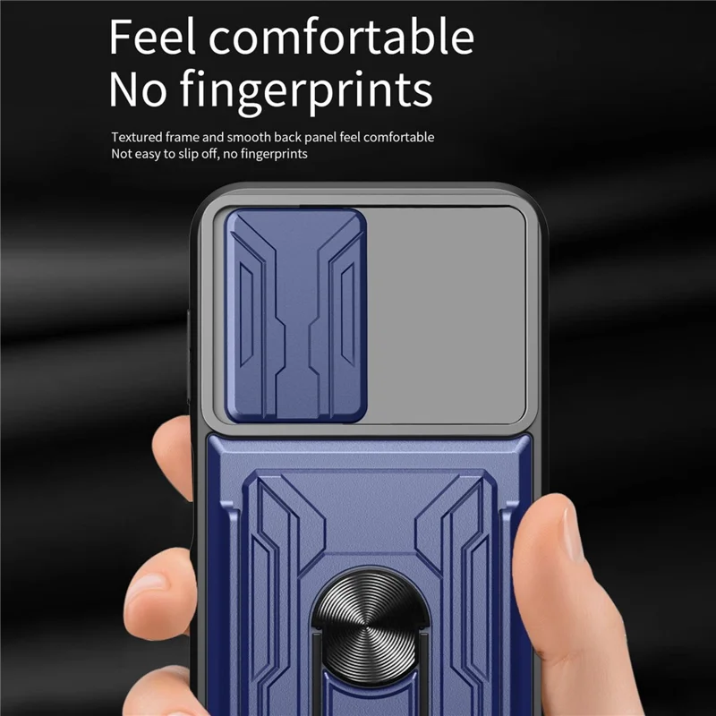 Bulk Purchasing For Honor 200 5G Case PC + TPU Kickstand Phone Back Cover with Camera Slider - Titanium Grey