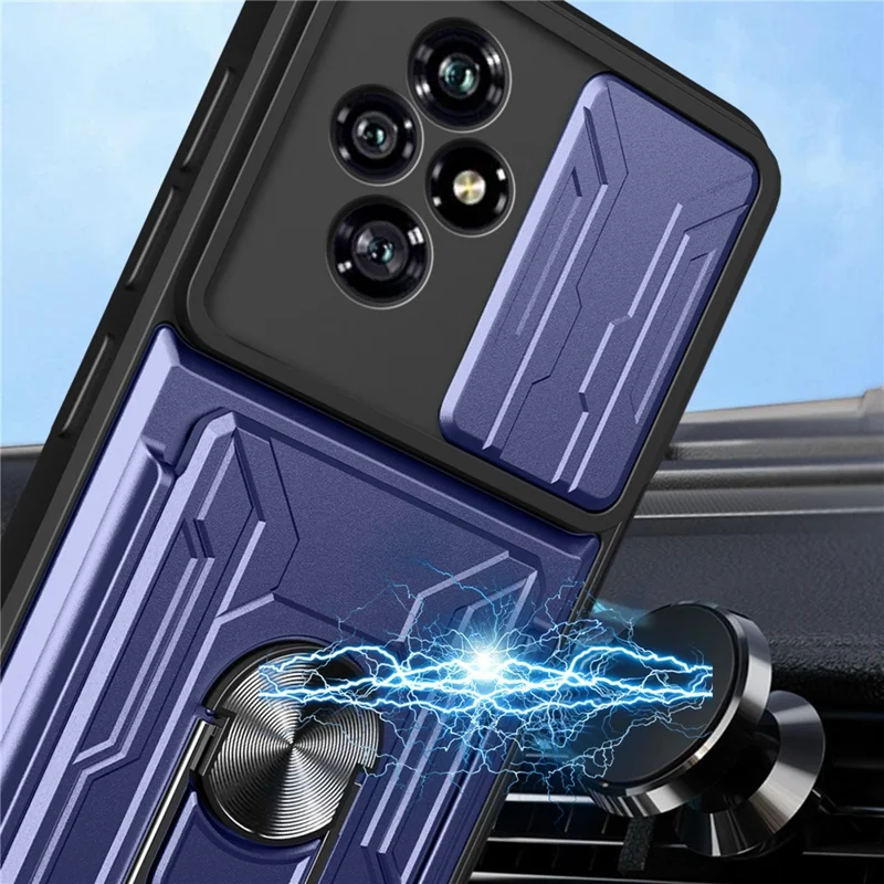 Bulk Purchasing For Honor 200 5G Case PC + TPU Kickstand Phone Back Cover with Camera Slider - Titanium Grey