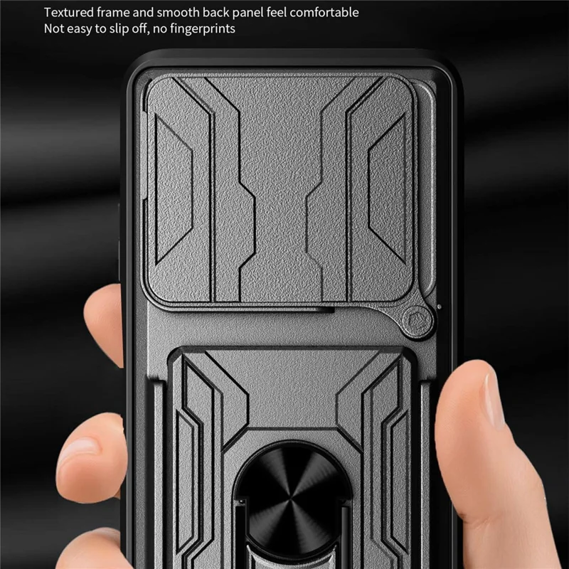 Acquisto all'ingrosso per Infinix GT 20 Pro 5G Custodia PC + TPU Supporto Telefono Retro Copertina con Cursore Fotocamera - Nero