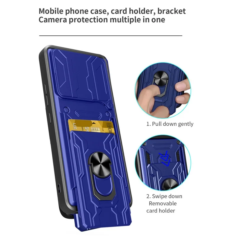 Acquisto all'ingrosso per Infinix GT 20 Pro 5G Custodia PC + TPU Supporto Telefono Retro Copertina con Cursore Fotocamera - Nero