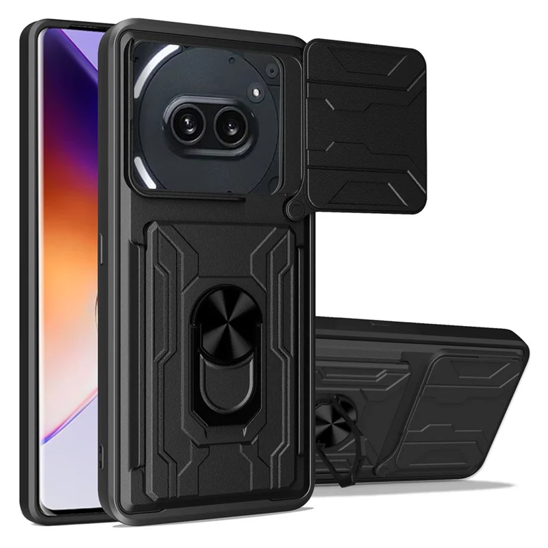 Compra em Bulk para Capa do Nothing Phone (2a) PC + TPU com Suporte e Proteção de Câmera - Preto