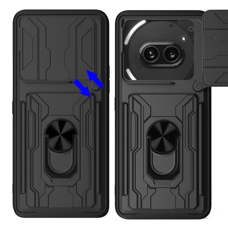 Compra em Bulk para Capa do Nothing Phone (2a) PC + TPU com Suporte e Proteção de Câmera - Preto