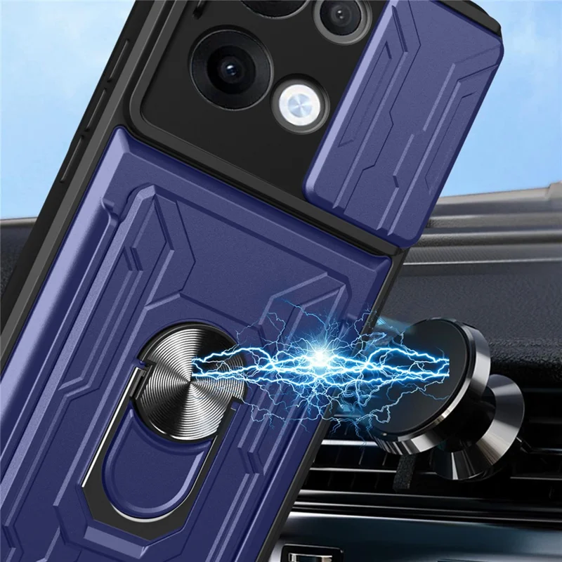 Bulk Purchasing For Oppo Reno13 5G (Global) Case PC + TPU Kickstand Phone Back Cover with Camera Slider - Black