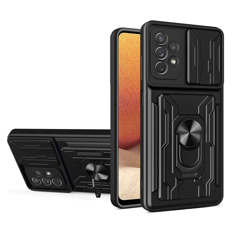 Achat en gros pour étui Samsung Galaxy A23 4G / 5G (Version internationale) PC + TPU avec support et protection de caméra coulissante - Noir