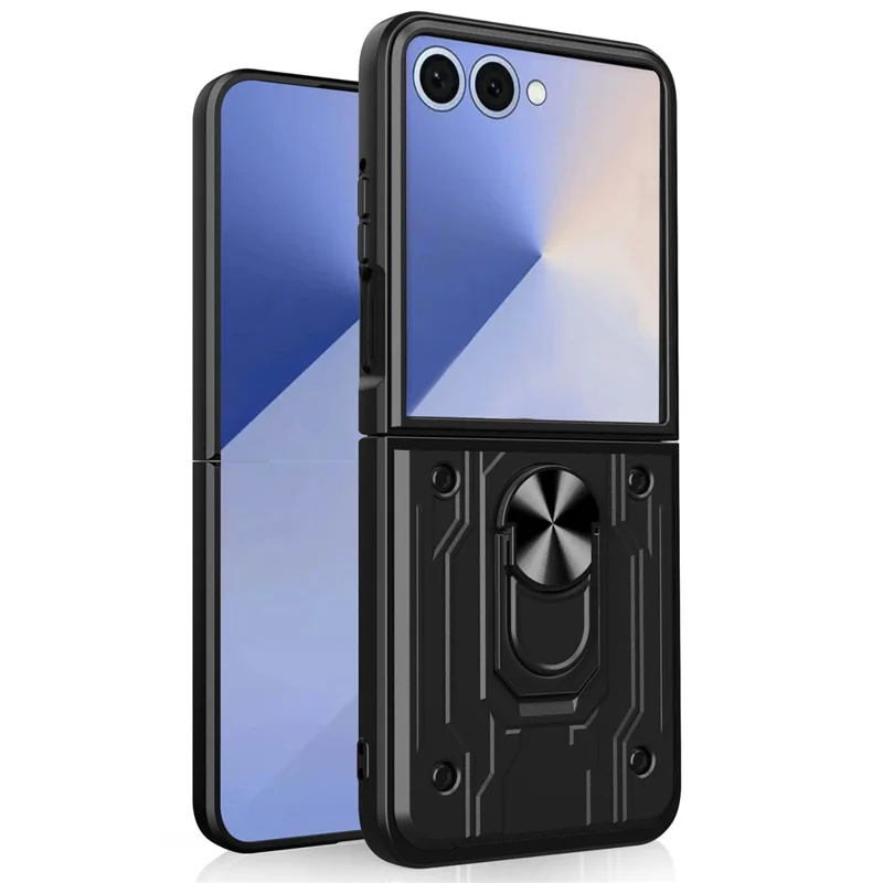Achat en gros pour étui Samsung Galaxy Z Flip7 5G PC + TPU avec support - Noir