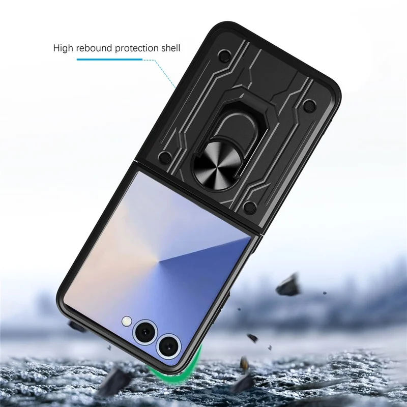 Achat en gros pour étui Samsung Galaxy Z Flip7 5G PC + TPU avec support - Noir