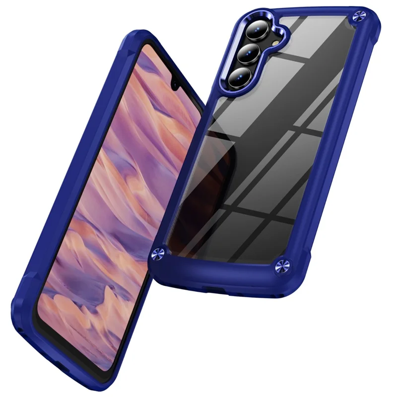 Bulk Purchasing For Samsung Galaxy A16 5G  /  4G Case Anti-Drop Alloy Lens Frame PC + TPU Phone Cover - Blue