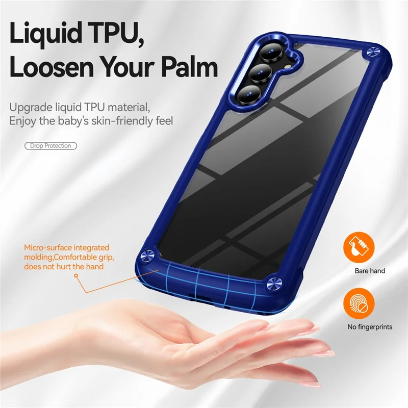 Bulk Purchasing For Samsung Galaxy A16 5G  /  4G Case Anti-Drop Alloy Lens Frame PC + TPU Phone Cover - Blue