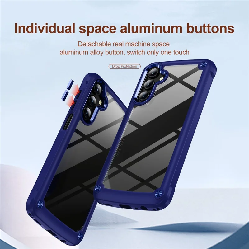 Achat en gros pour étui Samsung Galaxy A56 5G Cadre d'objectif en alliage Anti-Chute PC + TPU Coque de téléphone - Bleu