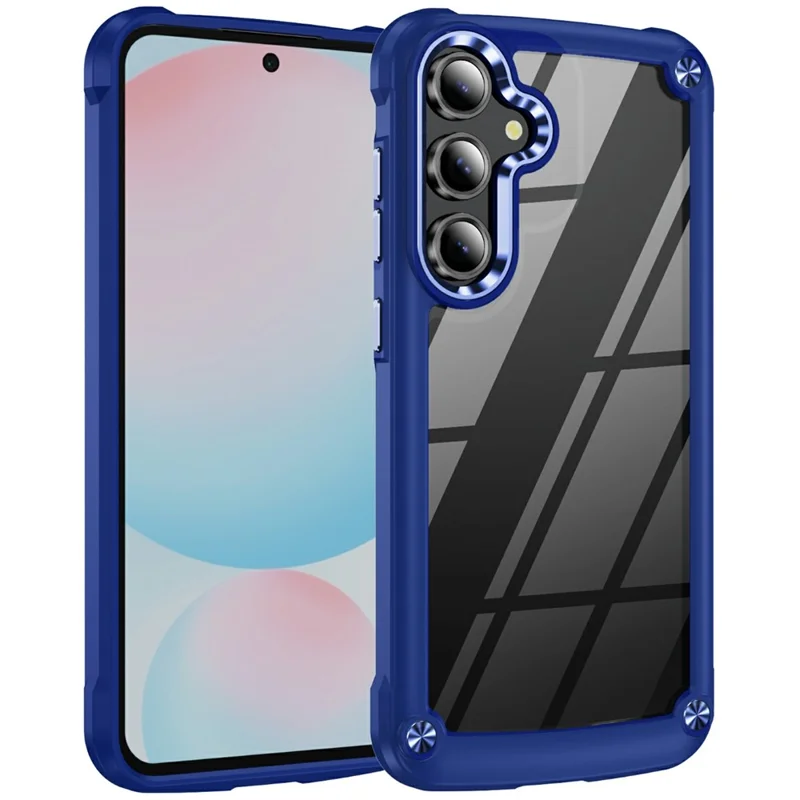 Bulk Purchasing For Samsung Galaxy S24 FE Case Anti-Drop Alloy Lens Frame PC + TPU Phone Cover - Blue