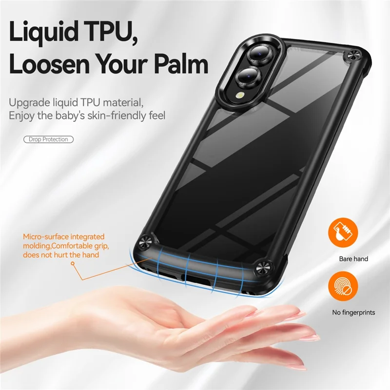 Bulk Purchasing For Samsung Galaxy S25 Edge Case Anti-Drop Alloy Lens Frame PC + TPU Phone Cover - Black