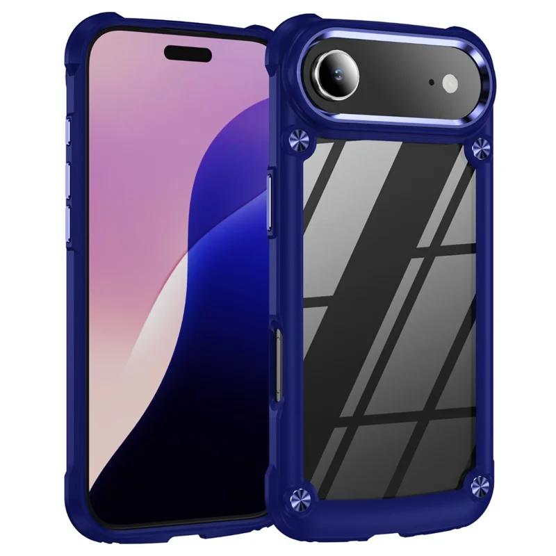 Bulk Purchasing For iPhone 17 Air Case Anti-Drop Alloy Lens Frame PC + TPU Phone Cover - Blue