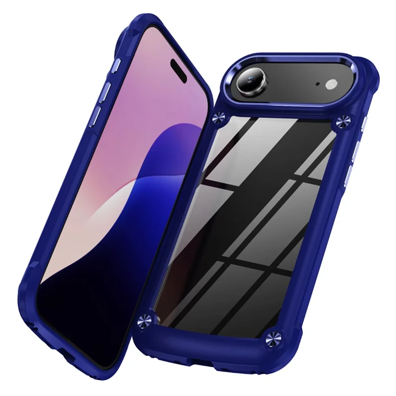 Bulk Purchasing For iPhone 17 Air Case Anti-Drop Alloy Lens Frame PC + TPU Phone Cover - Blue