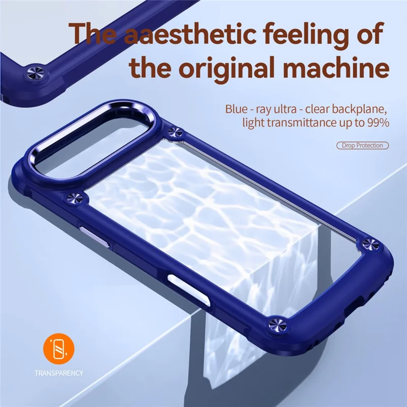 Bulk Purchasing For iPhone 17 Air Case Anti-Drop Alloy Lens Frame PC + TPU Phone Cover - Blue