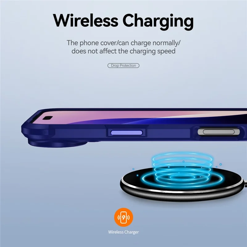 Bulk Purchasing For iPhone 17 Air Case Anti-Drop Alloy Lens Frame PC + TPU Phone Cover - Blue