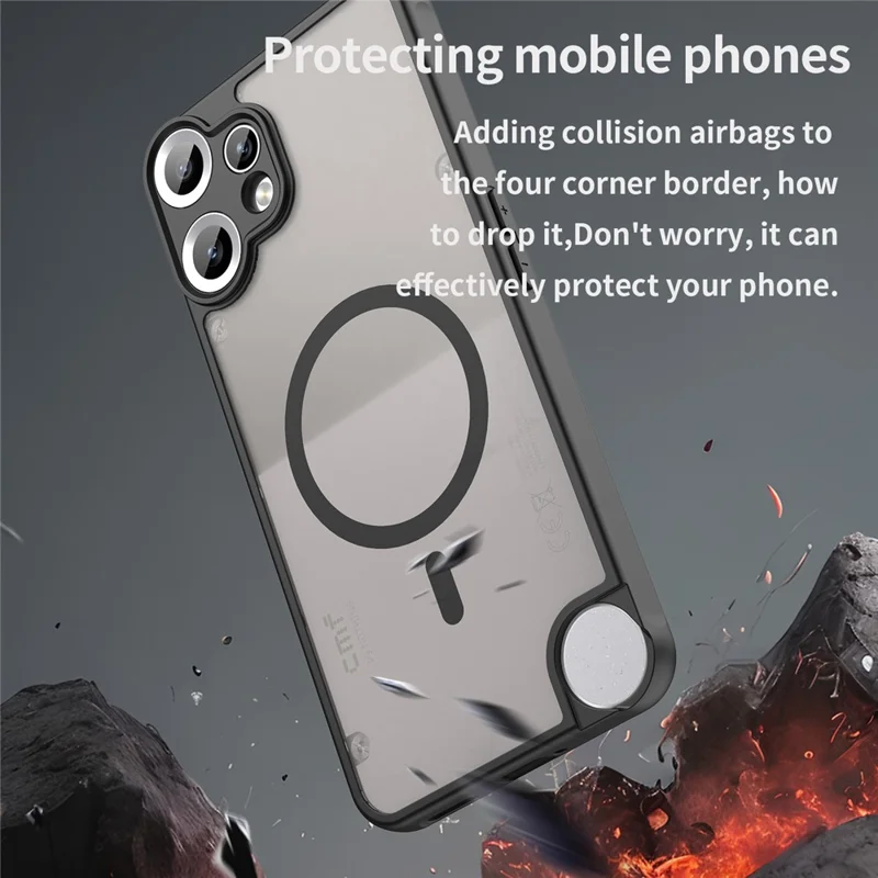 For Nothing CMF Phone 2 Pro Case Compatible with MagSafe Anti Drop PC + TPU Phone Cover - Black