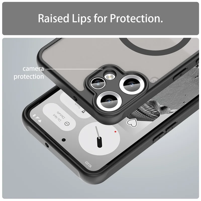 For Nothing CMF Phone 2 Pro Case Compatible with MagSafe Anti Drop PC + TPU Phone Cover - Black