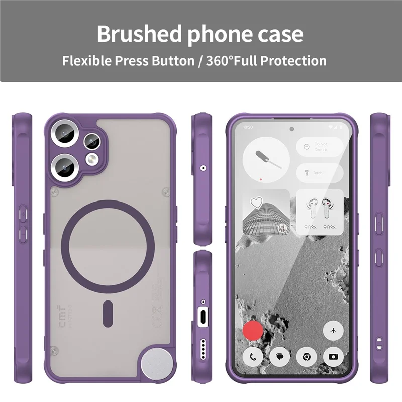 For Nothing CMF Phone 2 Pro Case Compatible with MagSafe Anti Drop PC + TPU Phone Cover - Purple