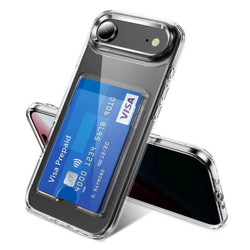 Für iPhone 17 Luftdurchlässige Schutzhülle TPU + PC + Acryl Handyhülle mit Kartenhalter