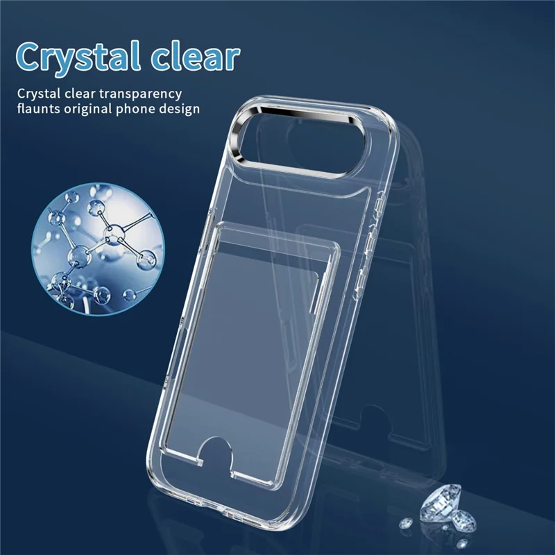 Für iPhone 17 Luftdurchlässige Schutzhülle TPU + PC + Acryl Handyhülle mit Kartenhalter