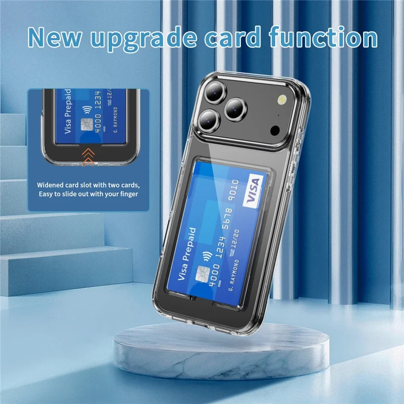 Für iPhone 17 Pro Max Klarsichtschutzhülle TPU + PC + Acryl Handyhülle mit Kartenfach