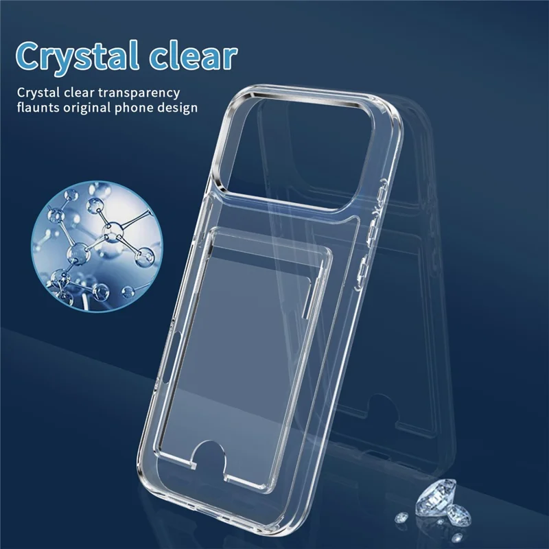 Für iPhone 17 Pro Max Klarsichtschutzhülle TPU + PC + Acryl Handyhülle mit Kartenfach