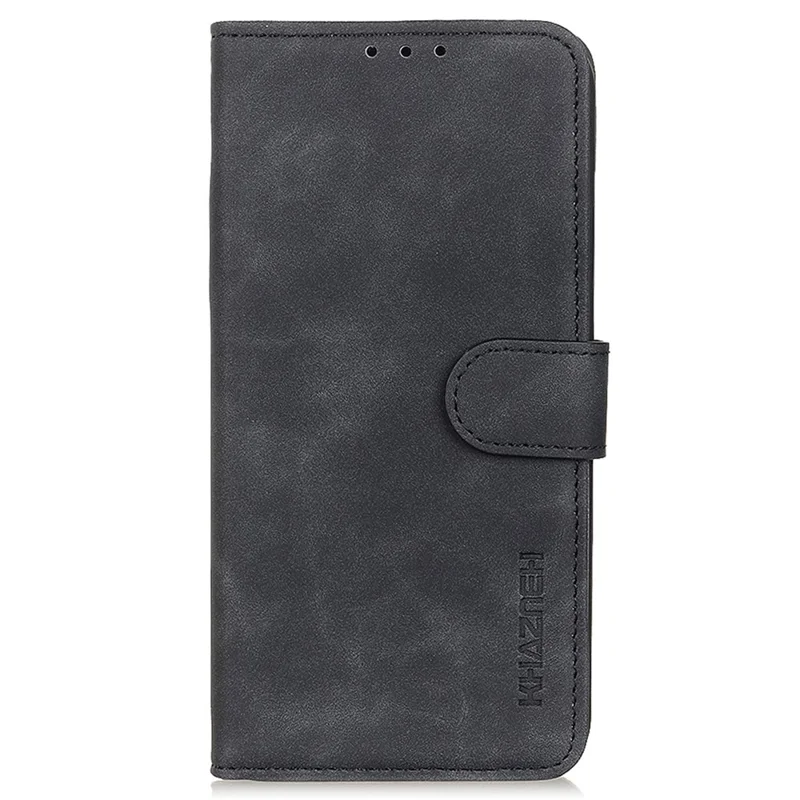KHAZNEH Cell Phone Cover for Samsung Galaxy S23, Anti-scratch PU Leather Wallet Case Retro Texture Viewing Stand Phone Shell - Black
