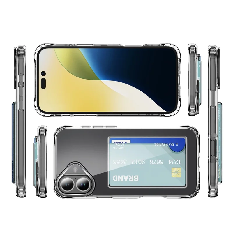 For iPhone 17 Case Protective TPU Phone Cover with Card Holder
