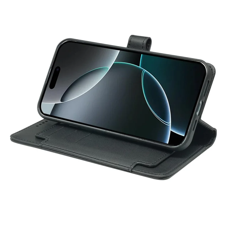 For iPhone 16 Pro Max Case with 9 Card Slots Checkered Pattern PU Leather Phone Cover - Black