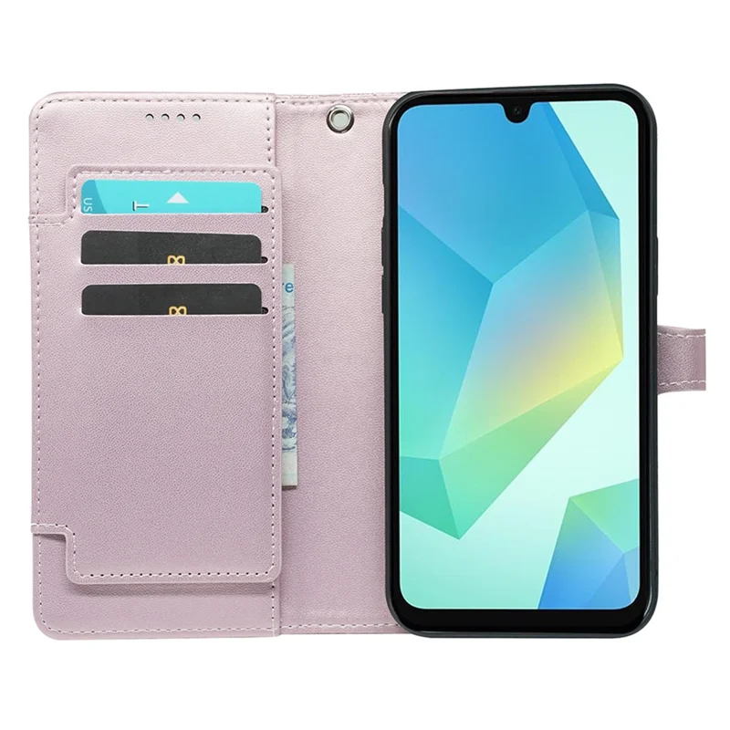 For Samsung Galaxy A16 4G / 5G Case with 9 Card Slots Checkered Pattern PU Leather Phone Cover - Rose Gold