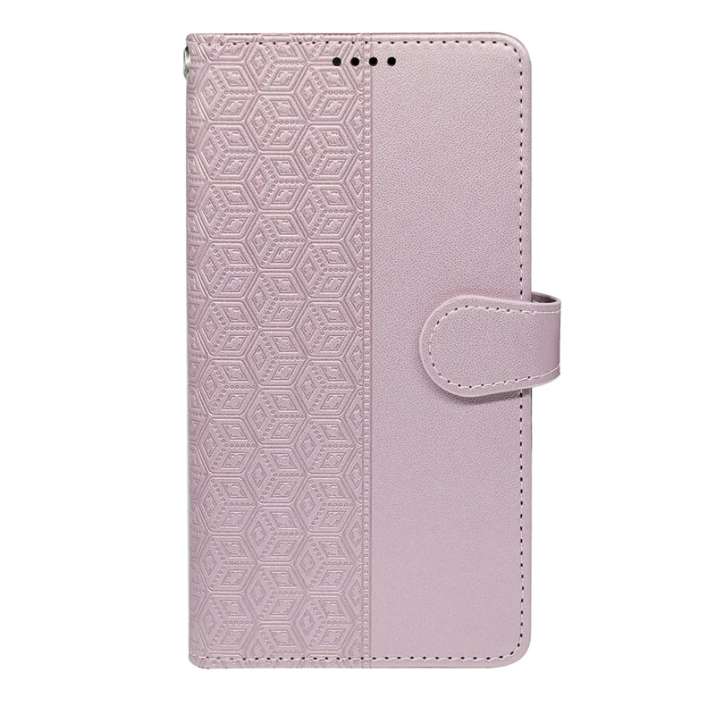 For Samsung Galaxy A16 4G / 5G Case with 9 Card Slots Checkered Pattern PU Leather Phone Cover - Rose Gold