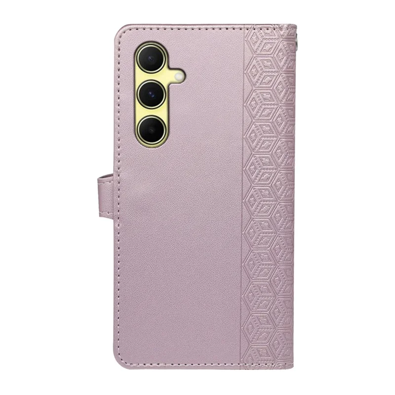 For Samsung Galaxy A16 4G / 5G Case with 9 Card Slots Checkered Pattern PU Leather Phone Cover - Rose Gold