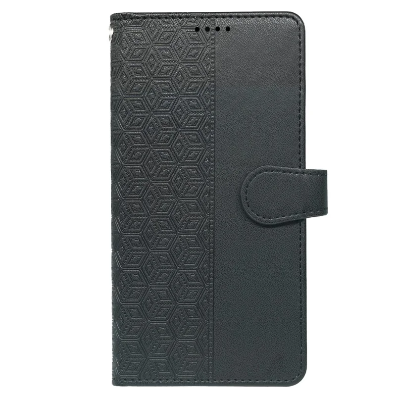 For Samsung Galaxy A36 5G Case with 9 Card Slots Checkered Pattern PU Leather Phone Cover - Black