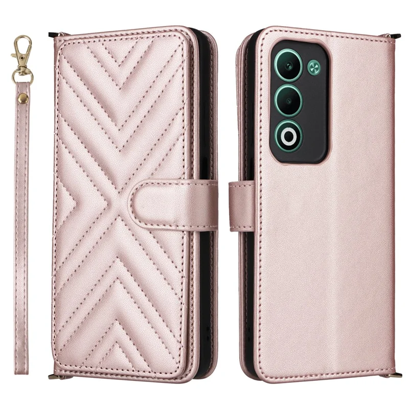 For Oppo A5 5G / 4G / A5m Case with Shoulder / Wrist Strap Leather Phone Cover Stand Wallet - Pink