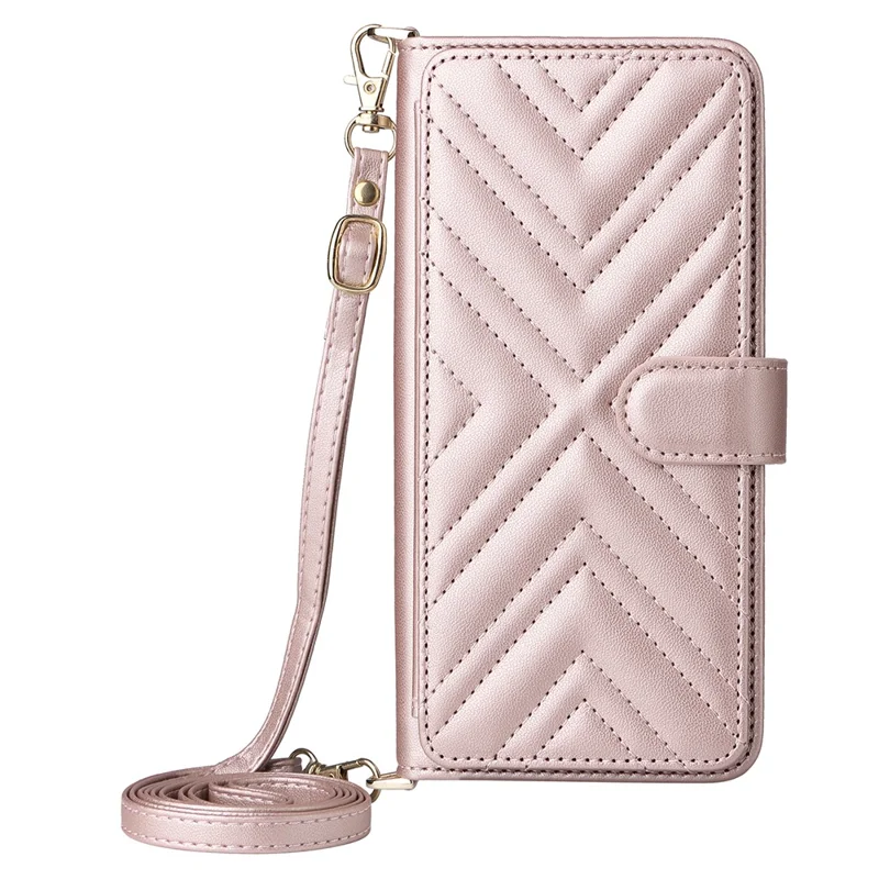 For Oppo A5 5G / 4G / A5m Case with Shoulder / Wrist Strap Leather Phone Cover Stand Wallet - Pink